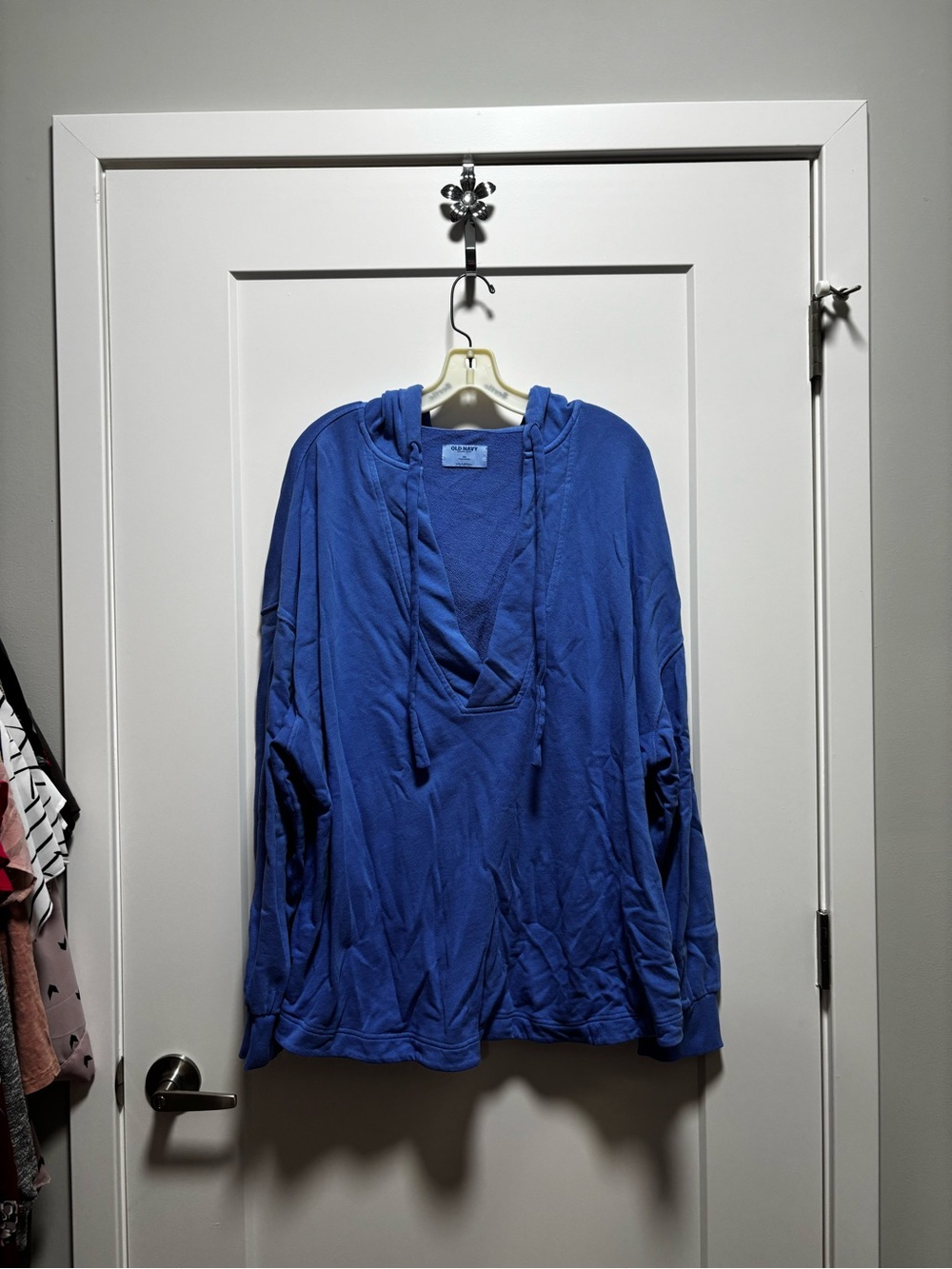 Old Navy Royal Blue V-Neck Hoodie Sweater